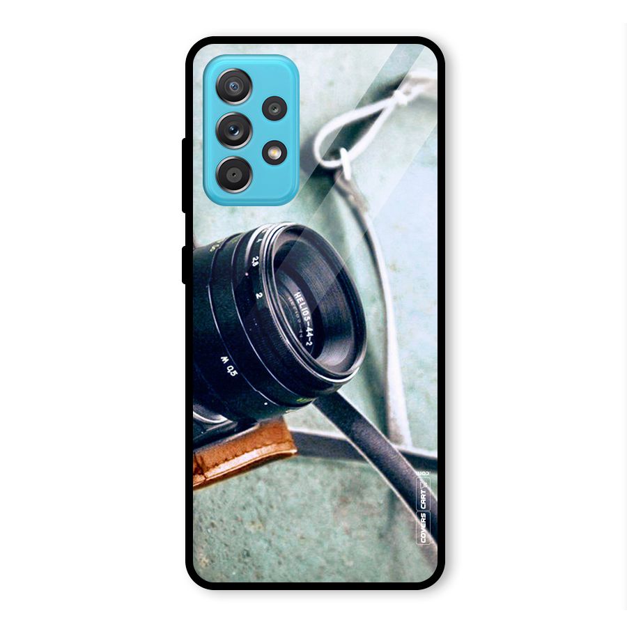 Leather Camera Lens Glass Back Case for Galaxy A52