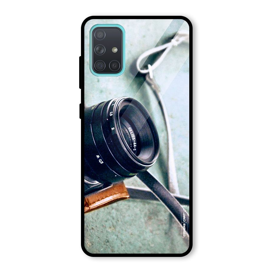 Leather Camera Lens Glass Back Case for Galaxy A71
