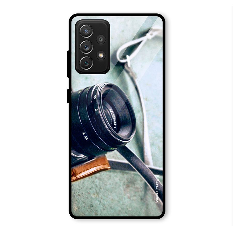 Leather Camera Lens Glass Back Case for Galaxy A72