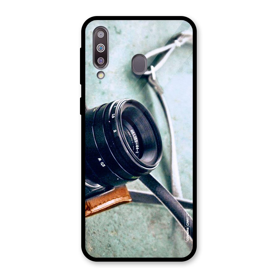 Leather Camera Lens Glass Back Case for Galaxy M30