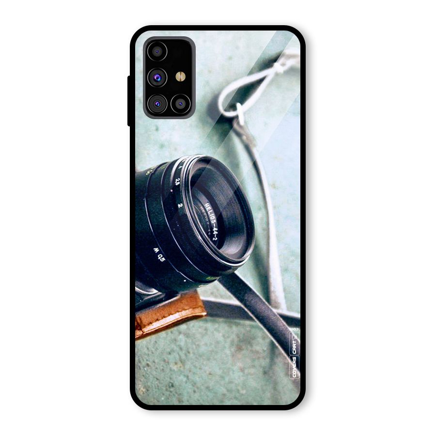 Leather Camera Lens Glass Back Case for Galaxy M31s