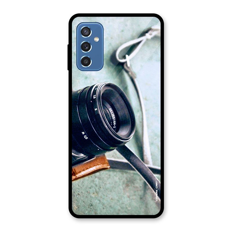 Leather Camera Lens Glass Back Case for Galaxy M52 5G