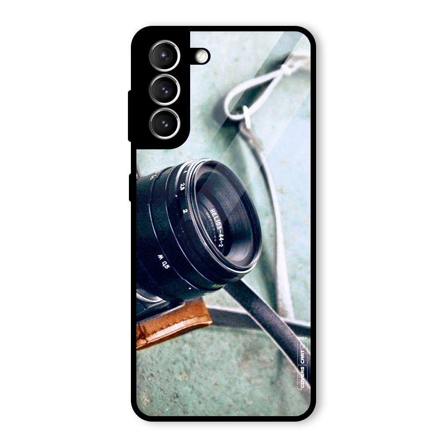 Leather Camera Lens Glass Back Case for Galaxy S21 5G