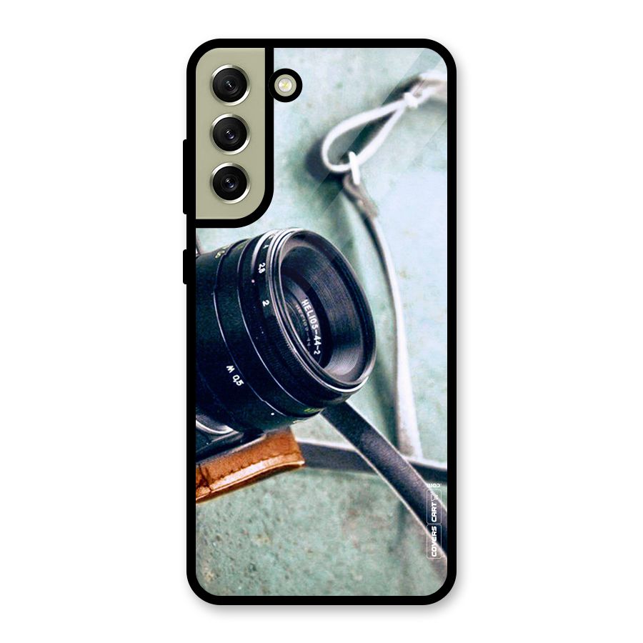 Leather Camera Lens Glass Back Case for Galaxy S21 FE 5G