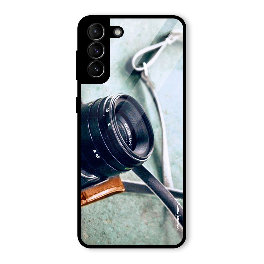 Leather Camera Lens Glass Back Case for Galaxy S21 Plus