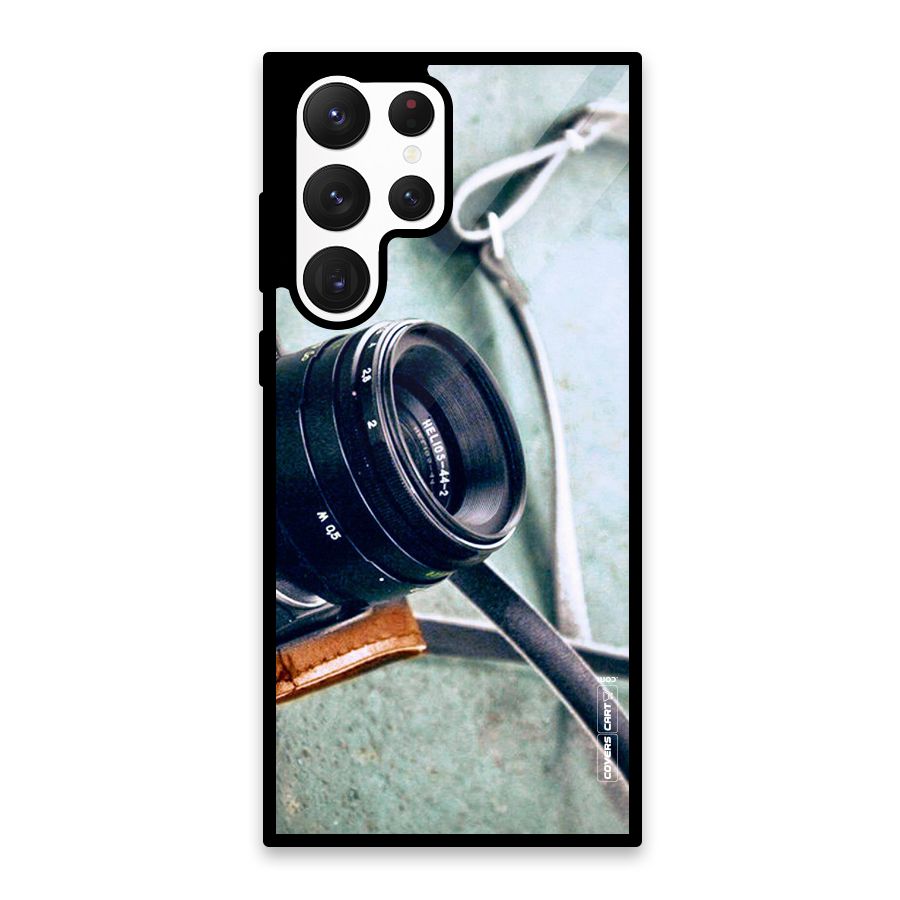 Leather Camera Lens Glass Back Case for Galaxy S22 Ultra 5G