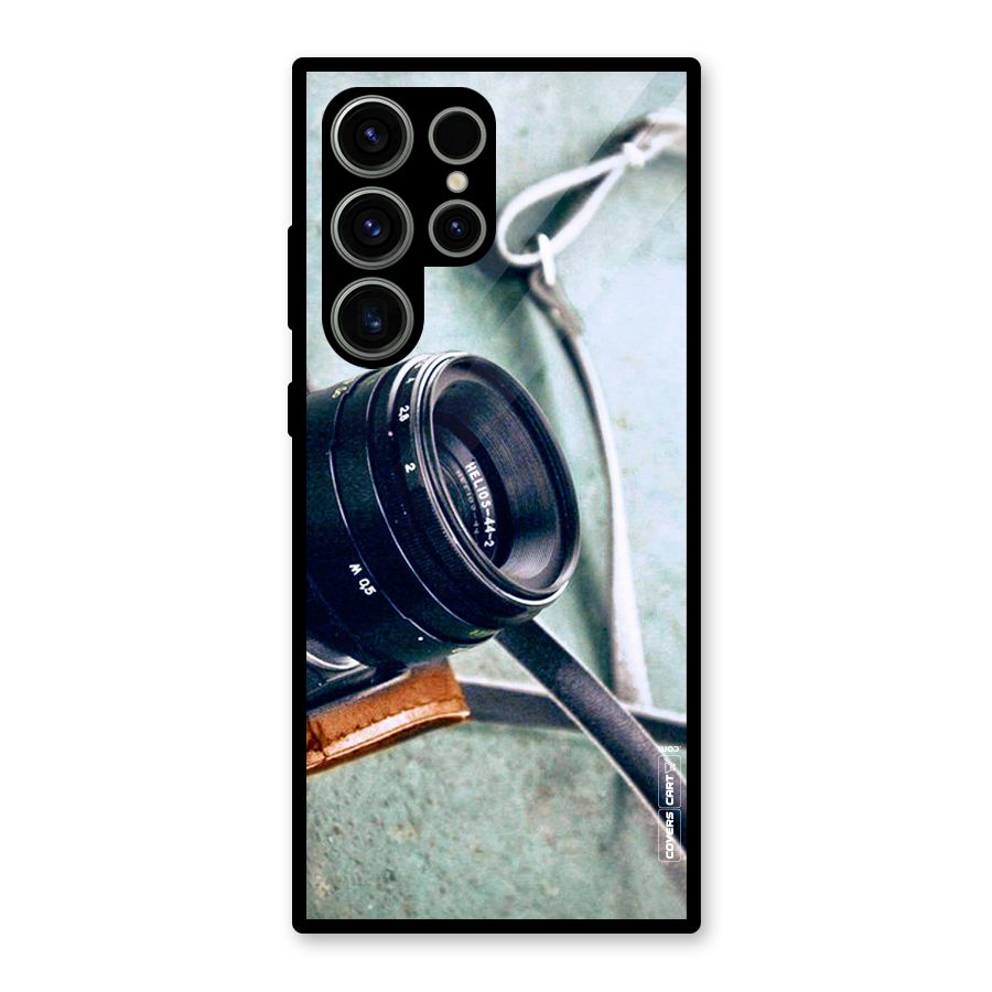 Leather Camera Lens Glass Back Case for Galaxy S23 Ultra