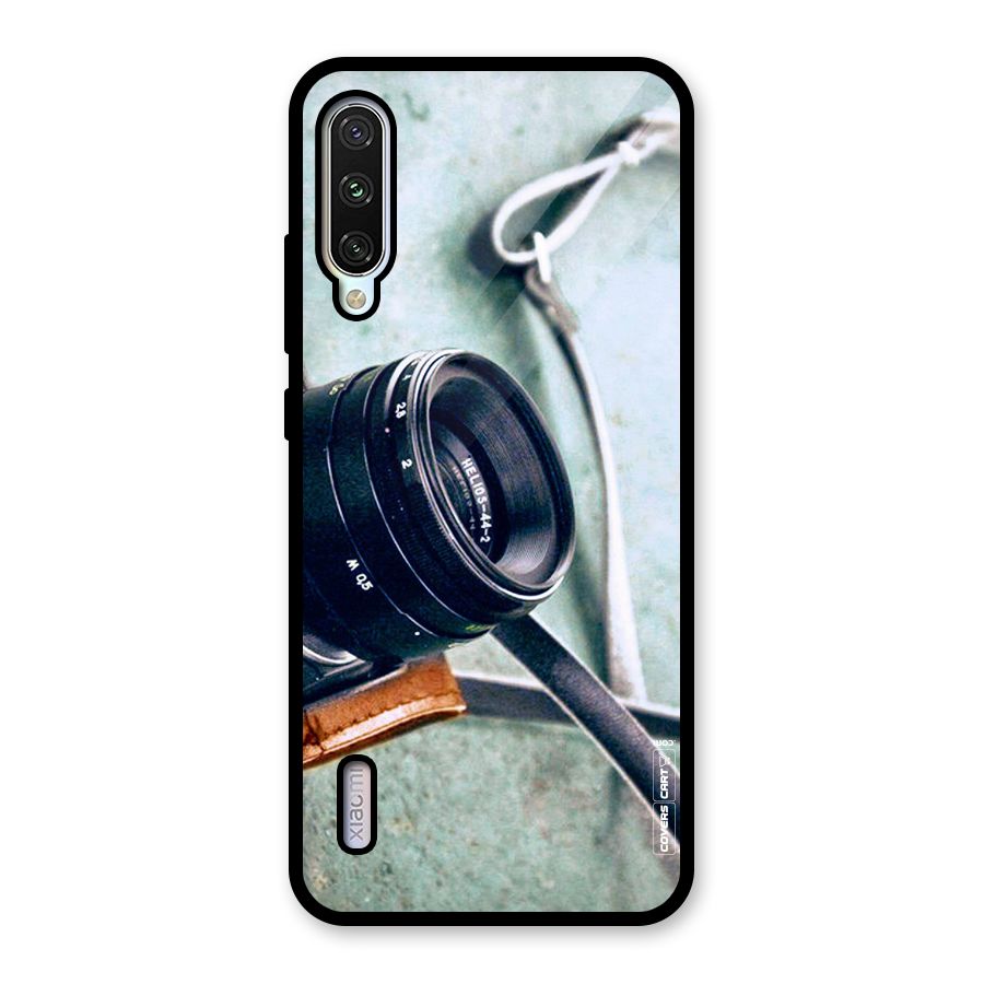 Leather Camera Lens Glass Back Case for Mi A3
