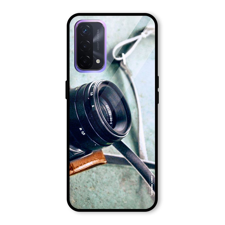 Leather Camera Lens Glass Back Case for Oppo A74 5G