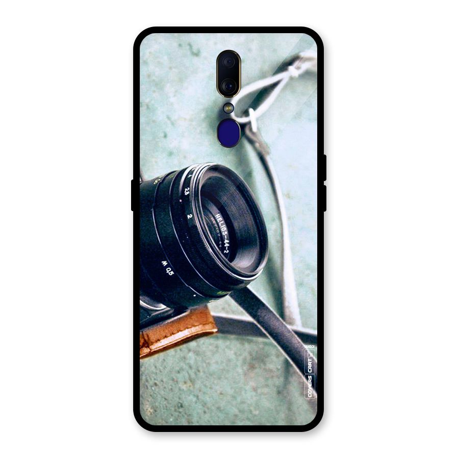 Leather Camera Lens Glass Back Case for Oppo F11