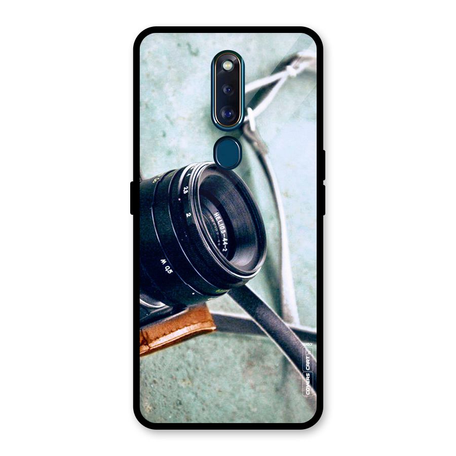 Leather Camera Lens Glass Back Case for Oppo F11 Pro