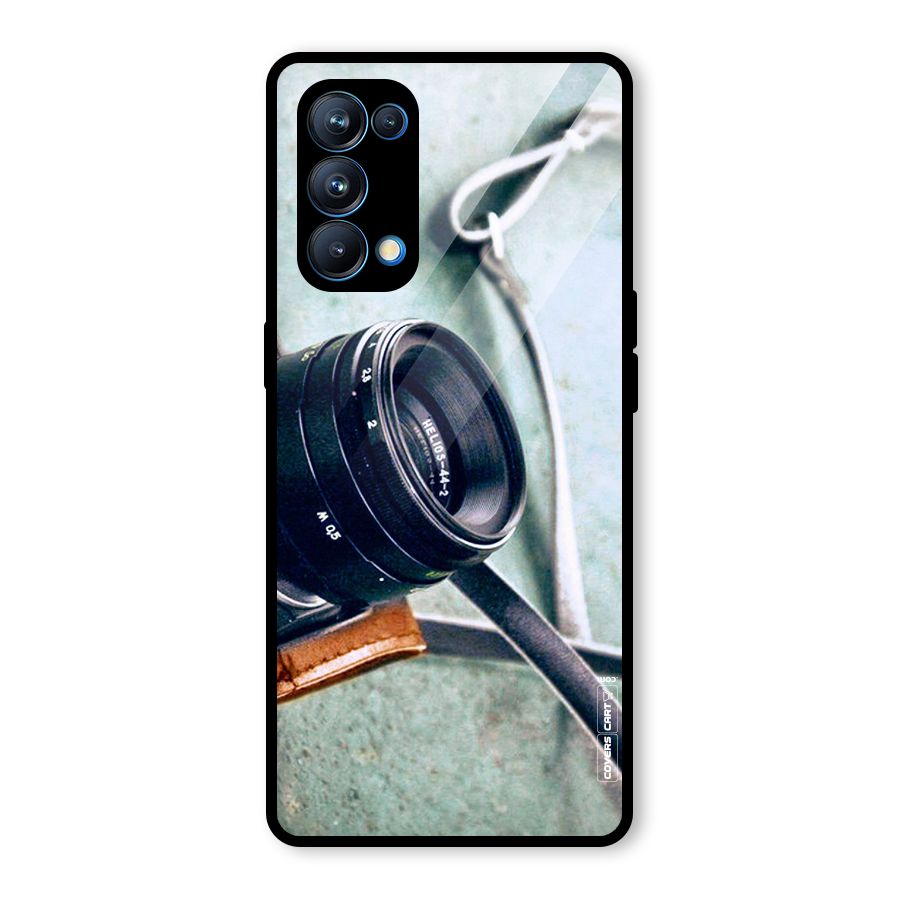 Leather Camera Lens Glass Back Case for Oppo Reno5 Pro 5G