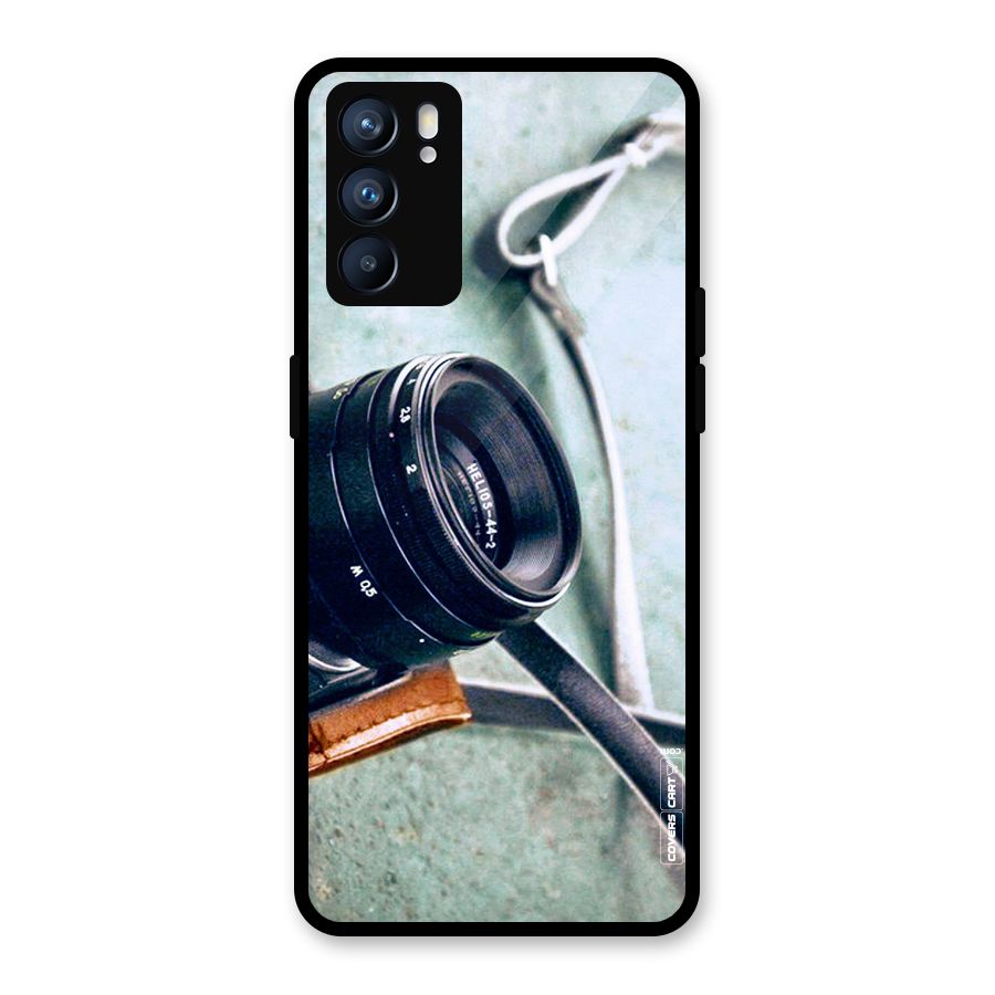 Leather Camera Lens Glass Back Case for Oppo Reno6 5G