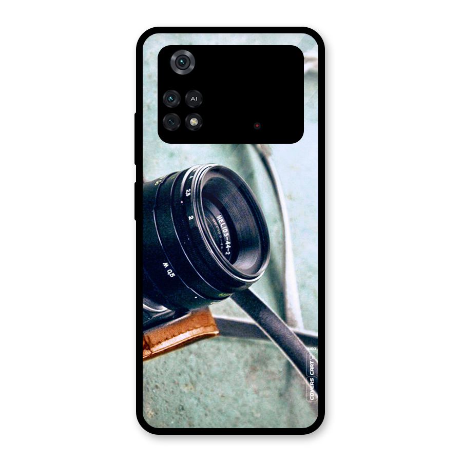 Leather Camera Lens Glass Back Case for Poco M4 Pro 4G