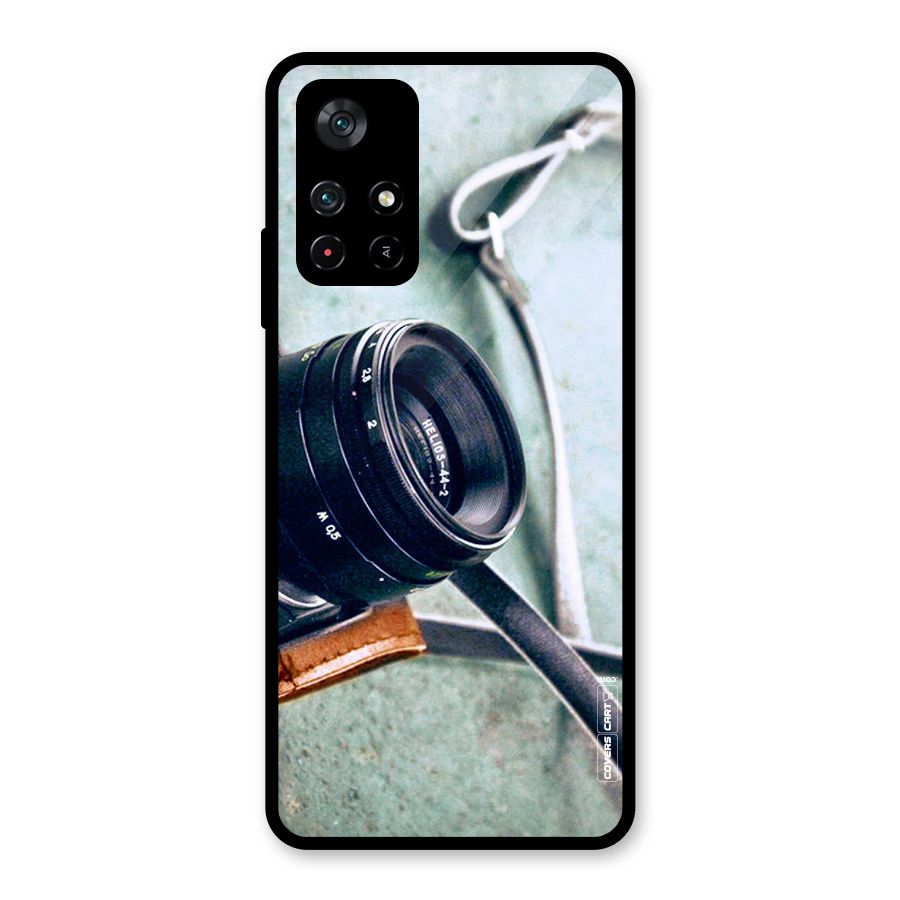 Leather Camera Lens Glass Back Case for Poco M4 Pro 5G