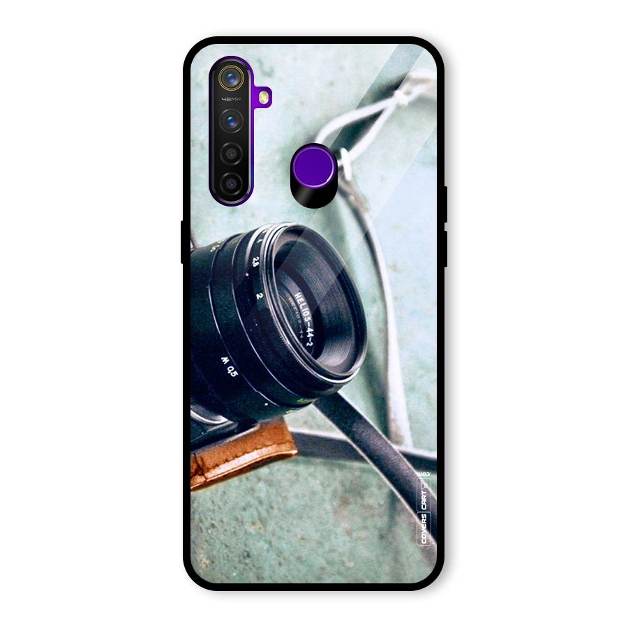 Leather Camera Lens Glass Back Case for Realme 5 Pro