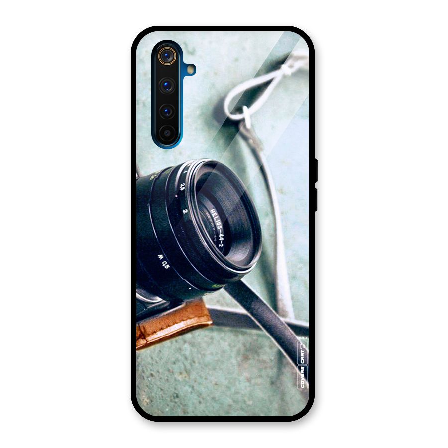 Leather Camera Lens Glass Back Case for Realme 6 Pro