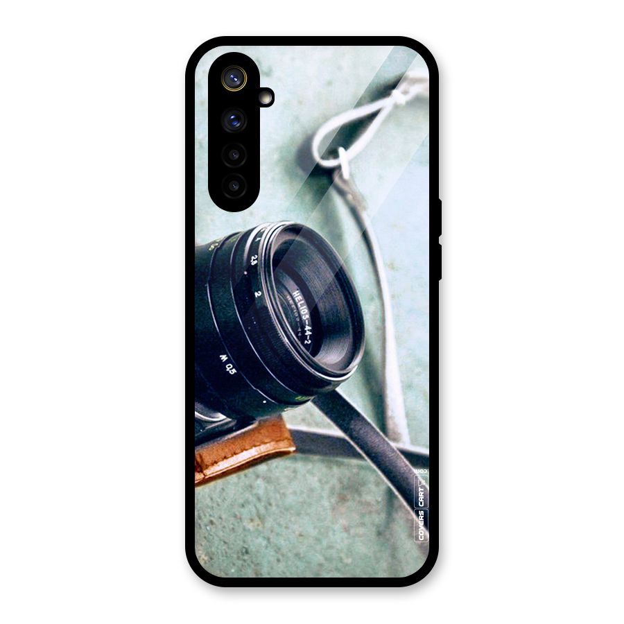 Leather Camera Lens Glass Back Case for Realme 6i