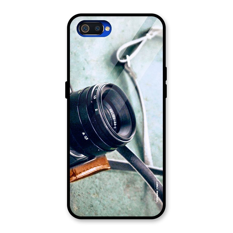 Leather Camera Lens Glass Back Case for Realme C2