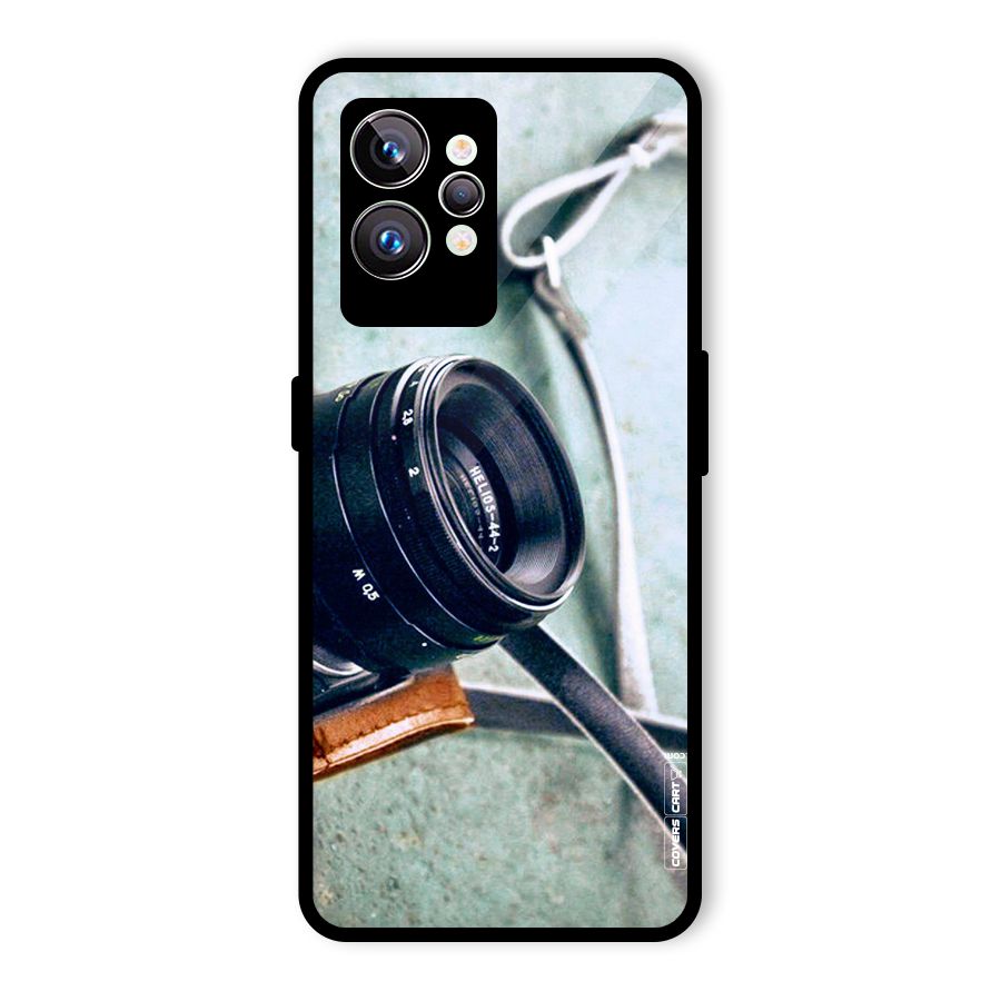 Leather Camera Lens Glass Back Case for Realme GT2 Pro