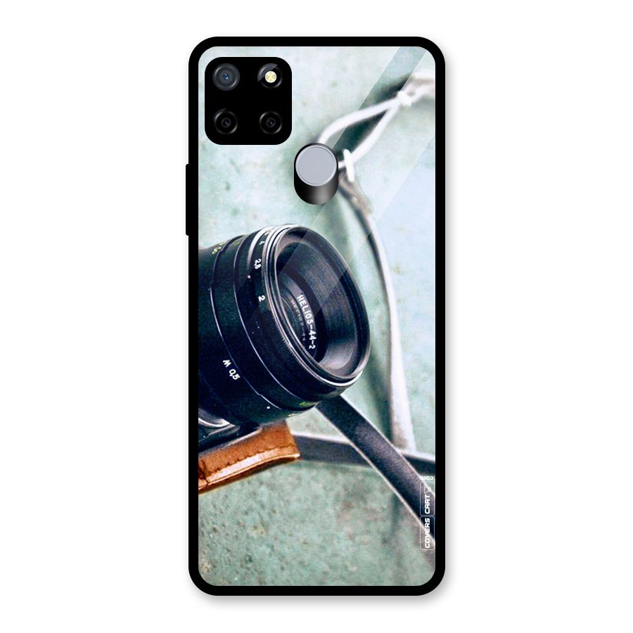 Leather Camera Lens Glass Back Case for Realme Narzo 20