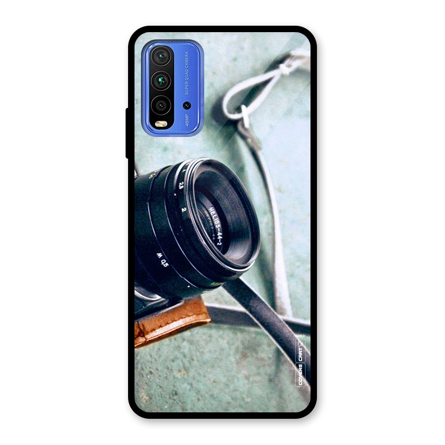 Leather Camera Lens Glass Back Case for Redmi 9 Power
