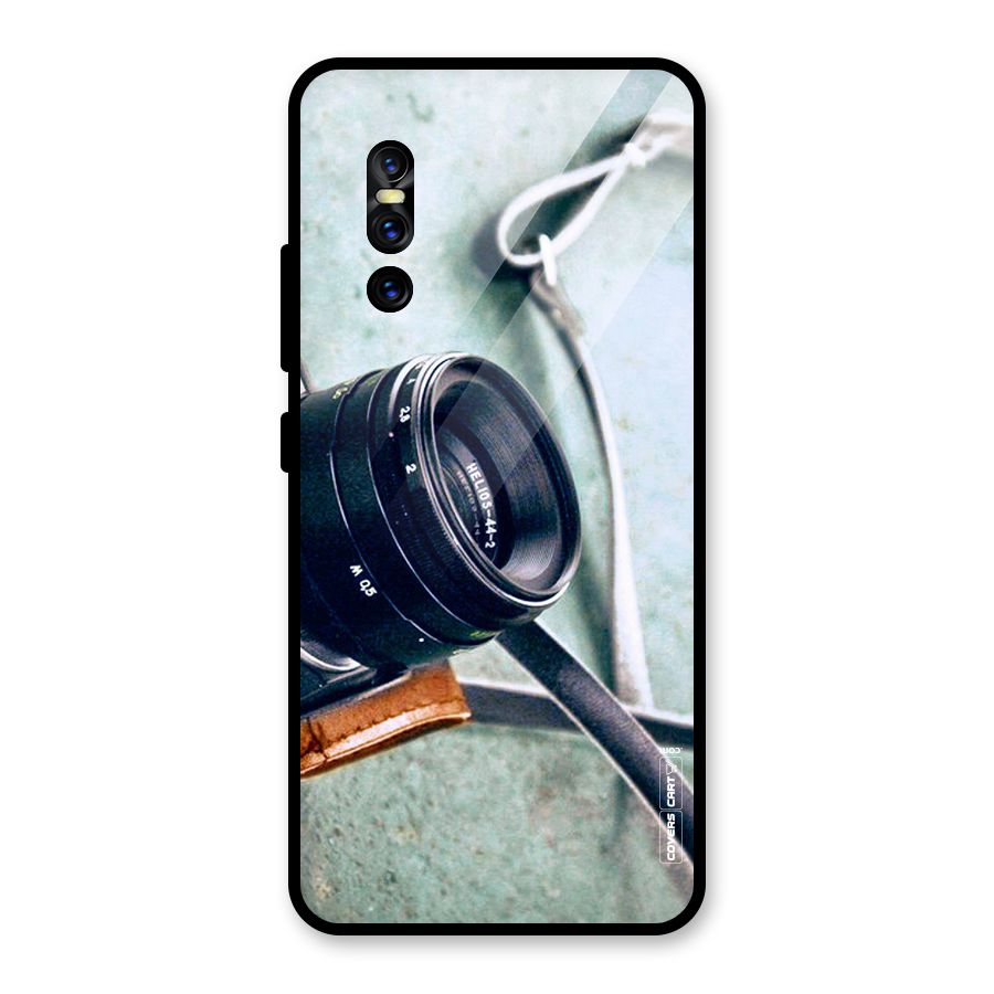 Leather Camera Lens Glass Back Case for Vivo V15 Pro