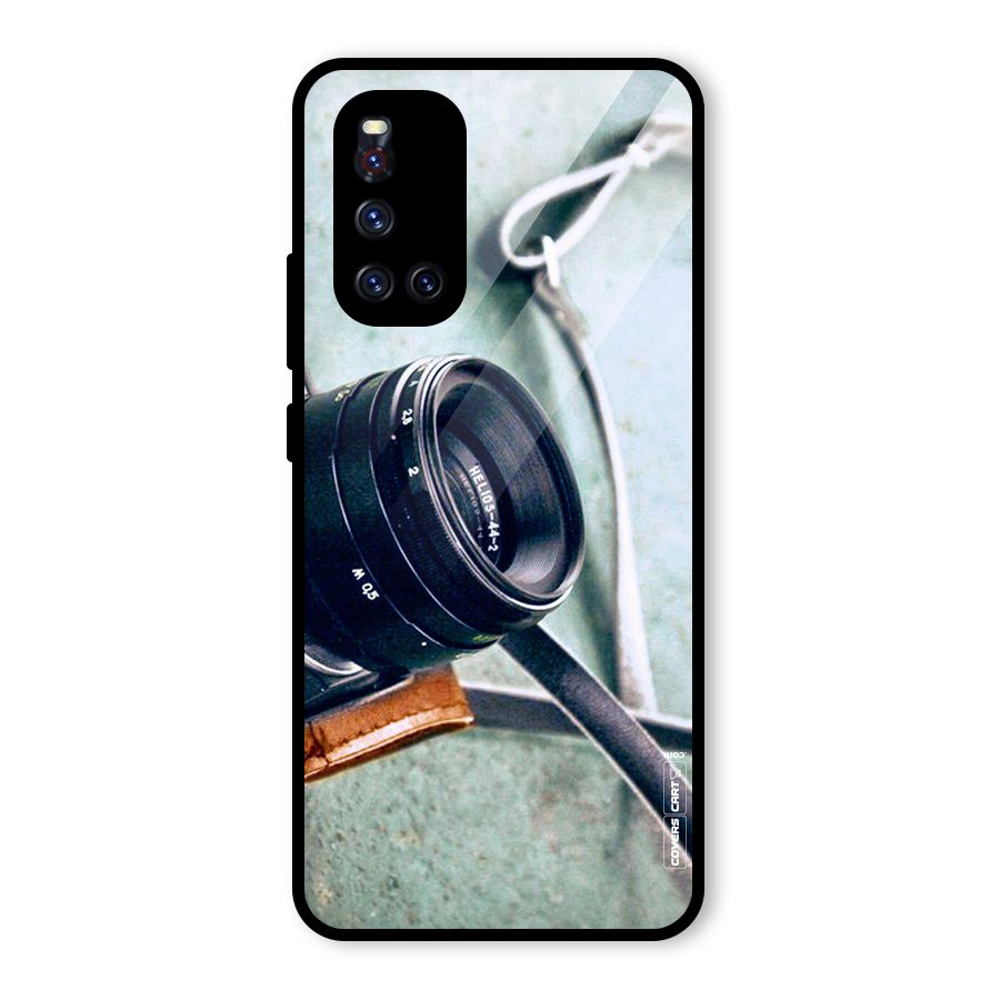 Leather Camera Lens Glass Back Case for Vivo V19