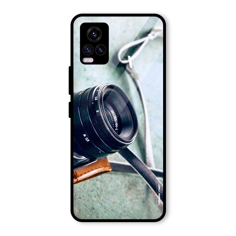 Leather Camera Lens Glass Back Case for Vivo V20