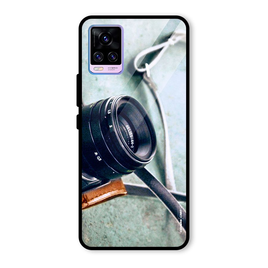 Leather Camera Lens Glass Back Case for Vivo V20 Pro