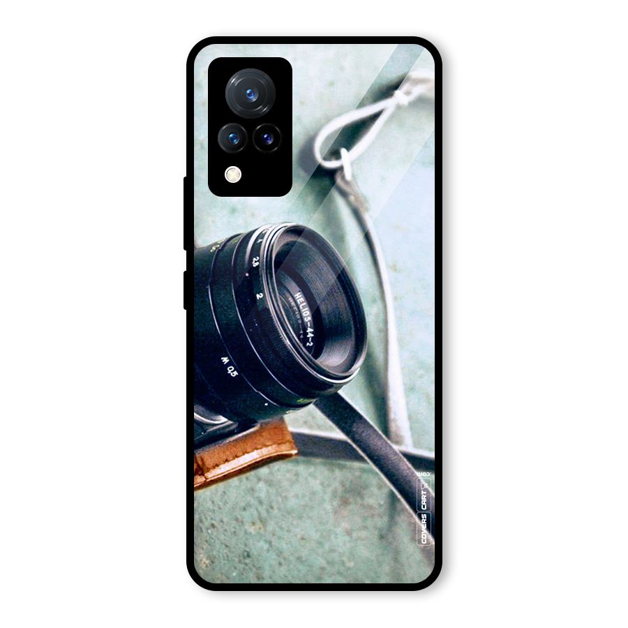 Leather Camera Lens Glass Back Case for Vivo V21 5G