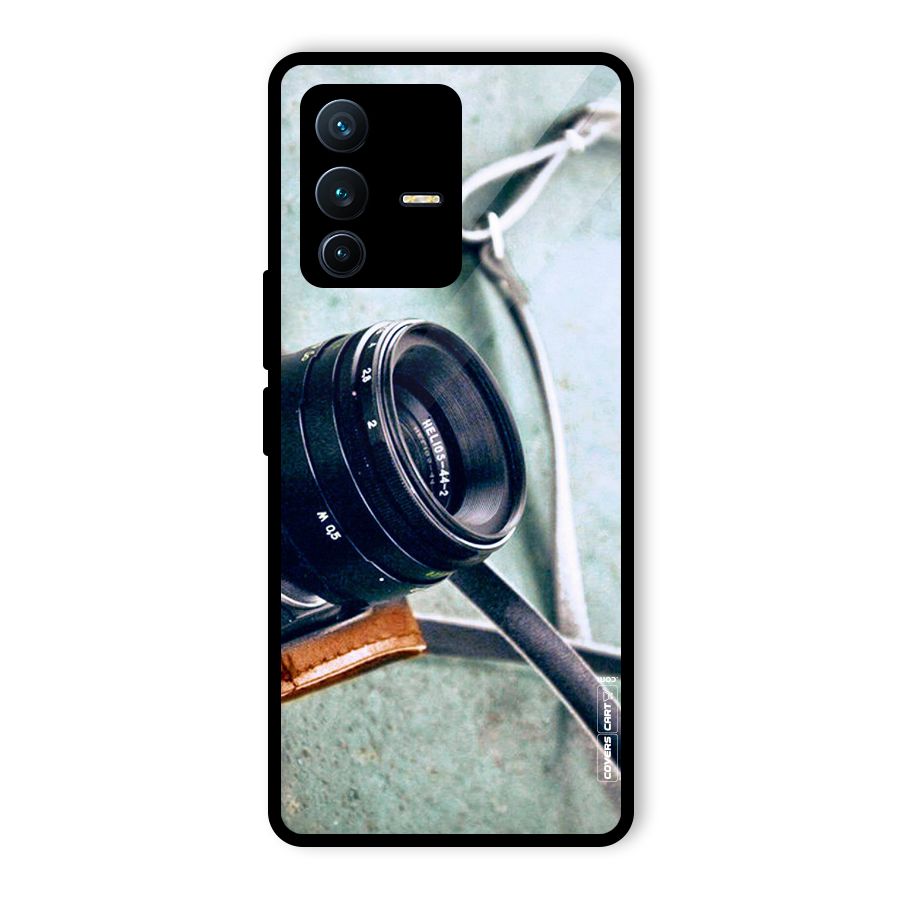 Leather Camera Lens Glass Back Case for Vivo V23 Pro