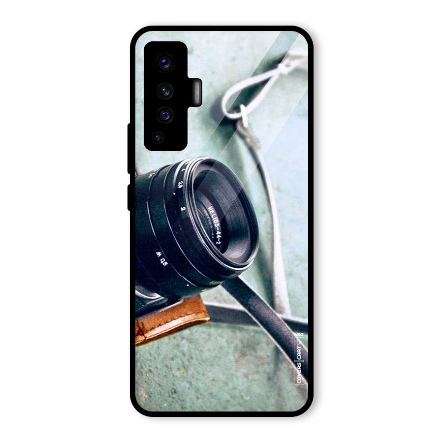 Leather Camera Lens Glass Back Case for Vivo X50