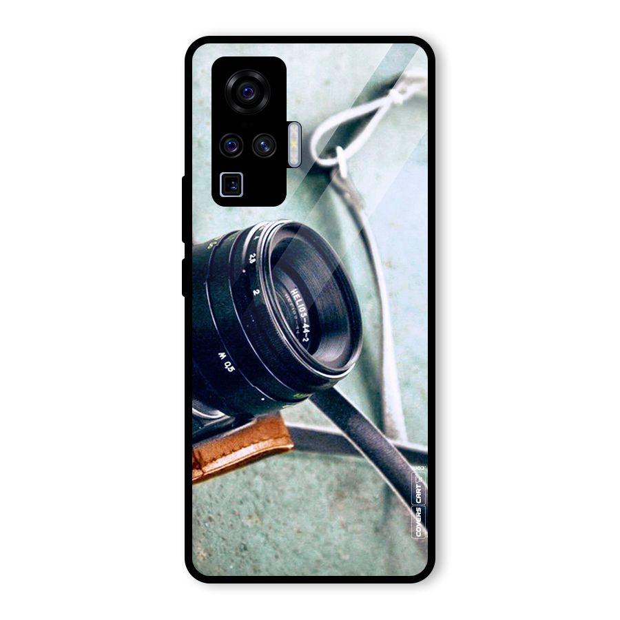 Leather Camera Lens Glass Back Case for Vivo X50 Pro