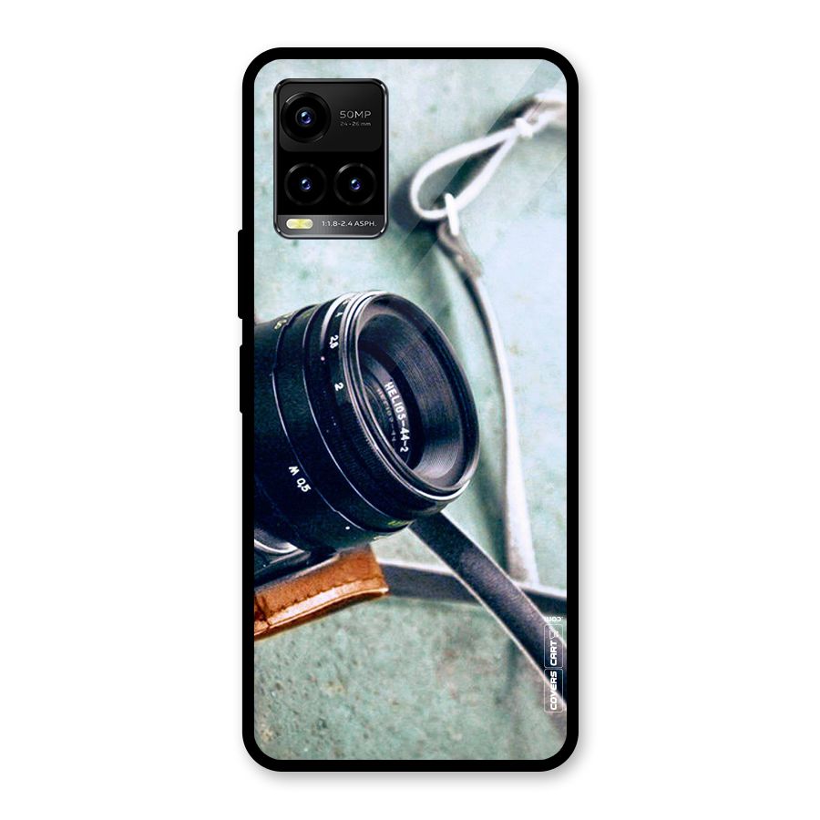 Leather Camera Lens Glass Back Case for Vivo Y21T