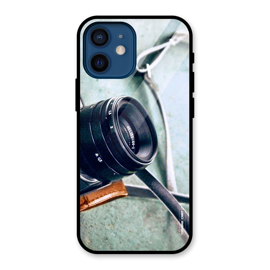 Leather Camera Lens Glass Back Case for iPhone 12 Mini