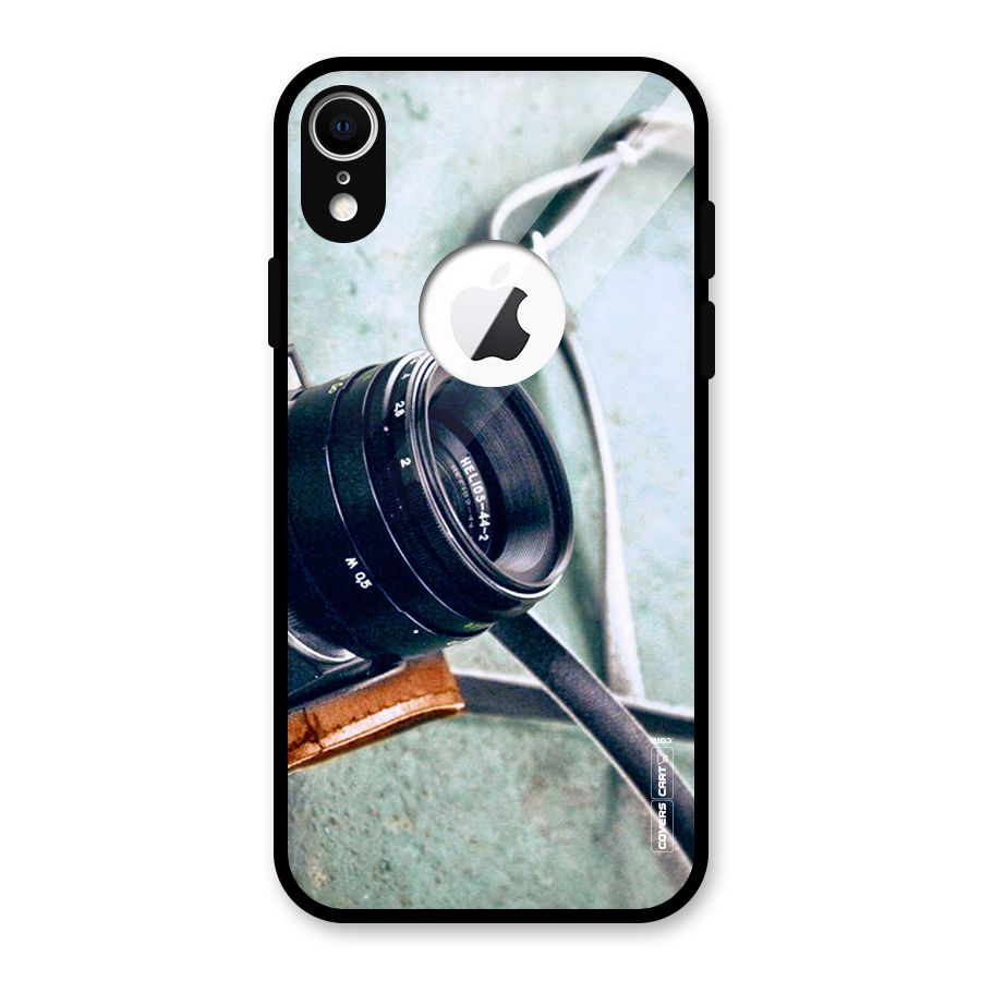 Leather Camera Lens Glass Back Case for iPhone XR Logo Cut