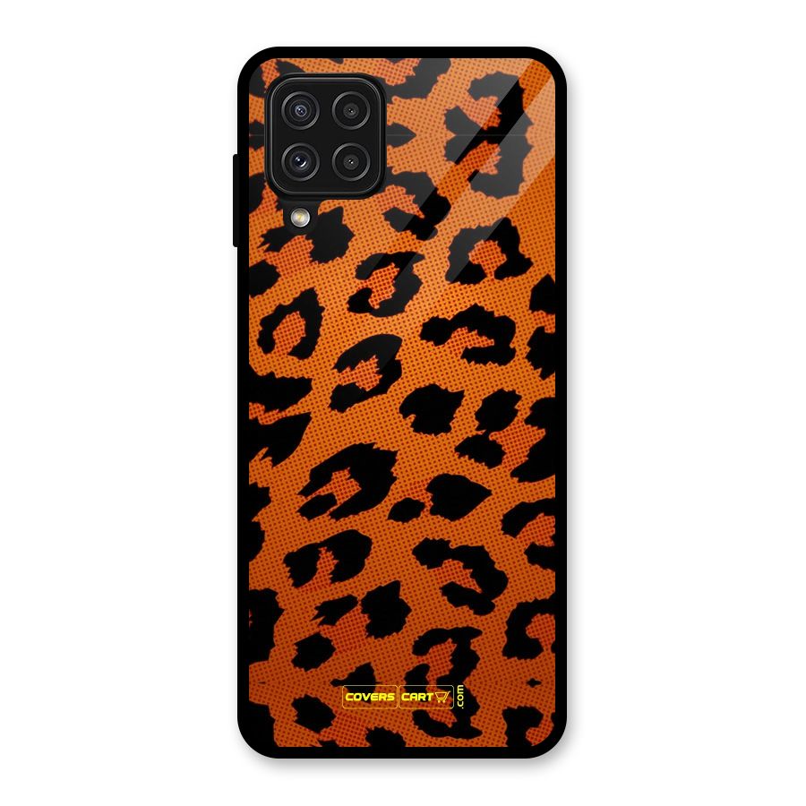 Leopard Glass Back Case for Galaxy A22 4G