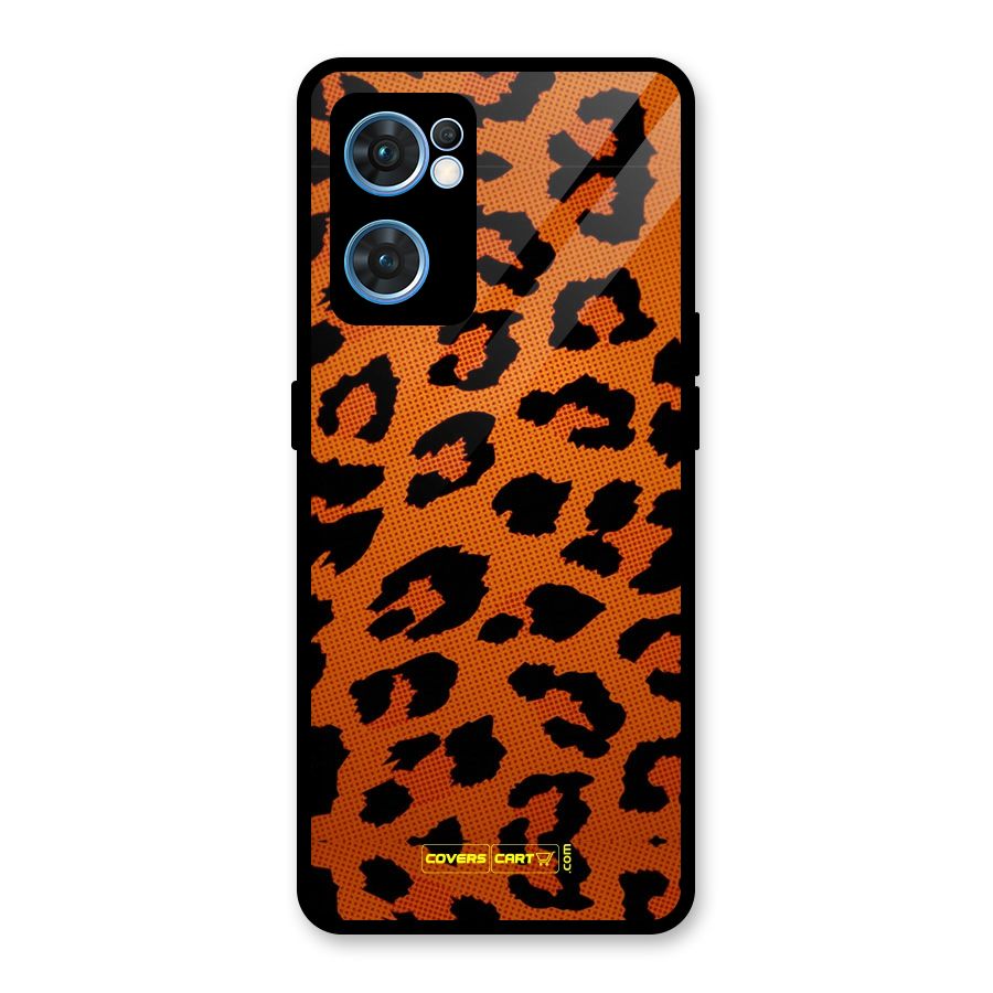 Leopard Glass Back Case for Oppo Reno7 5G