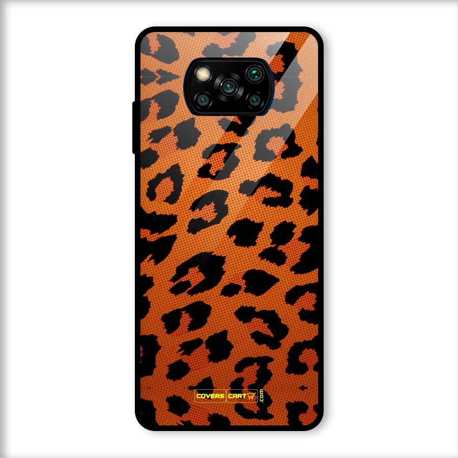 Leopard Glass Back Case for Poco X3