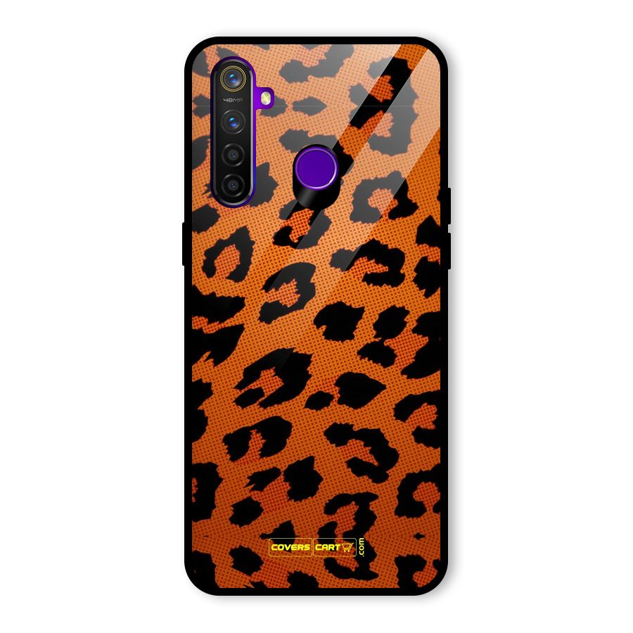 Leopard Glass Back Case for Realme 5 Pro