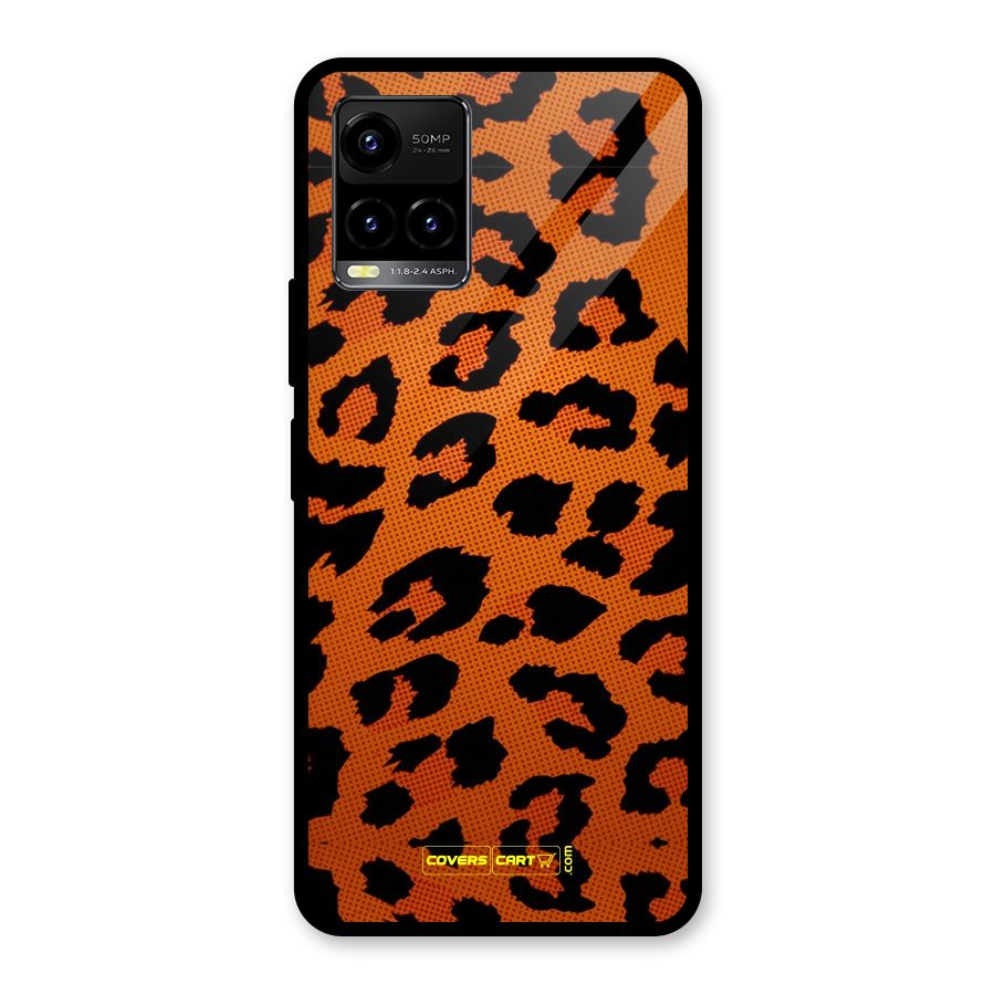 Leopard Glass Back Case for Vivo Y21A