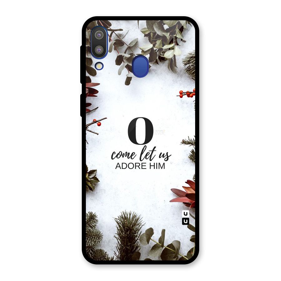 Lets Adore Him Glass Back Case for Galaxy M20