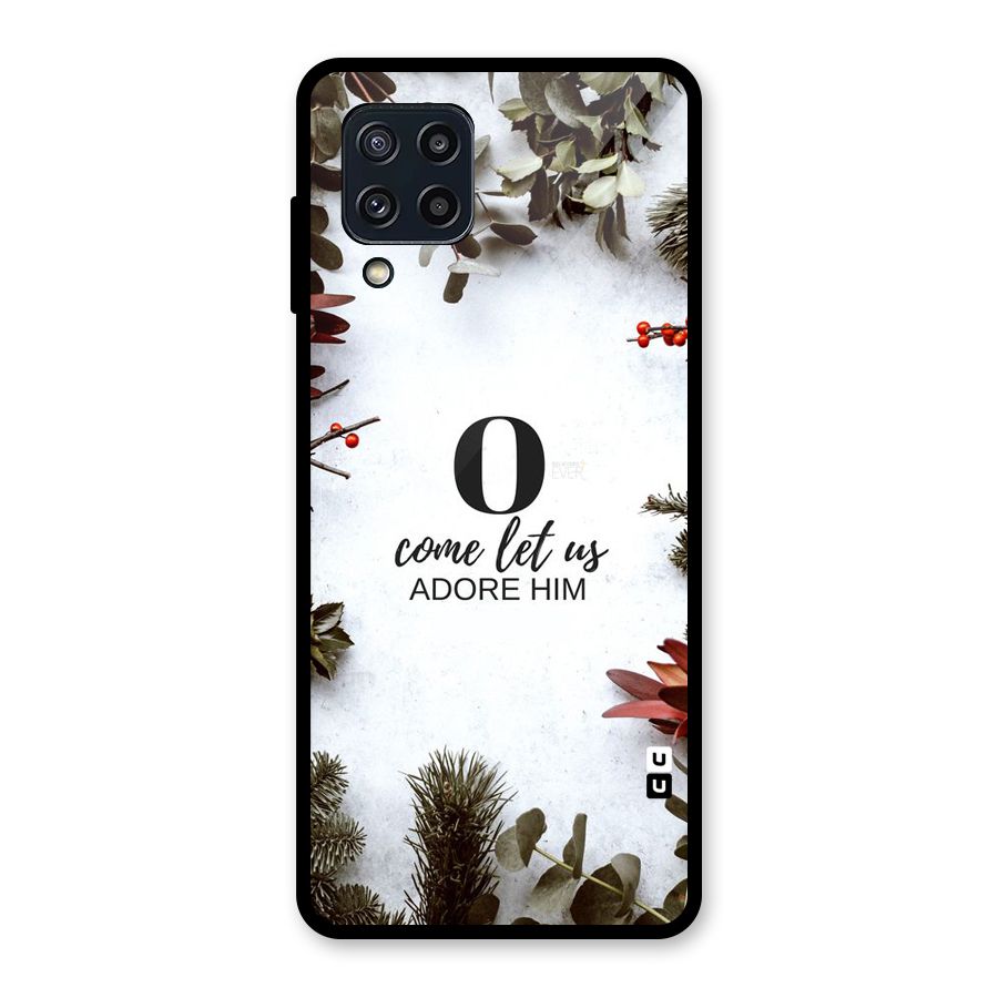 Lets Adore Him Glass Back Case for Galaxy M32