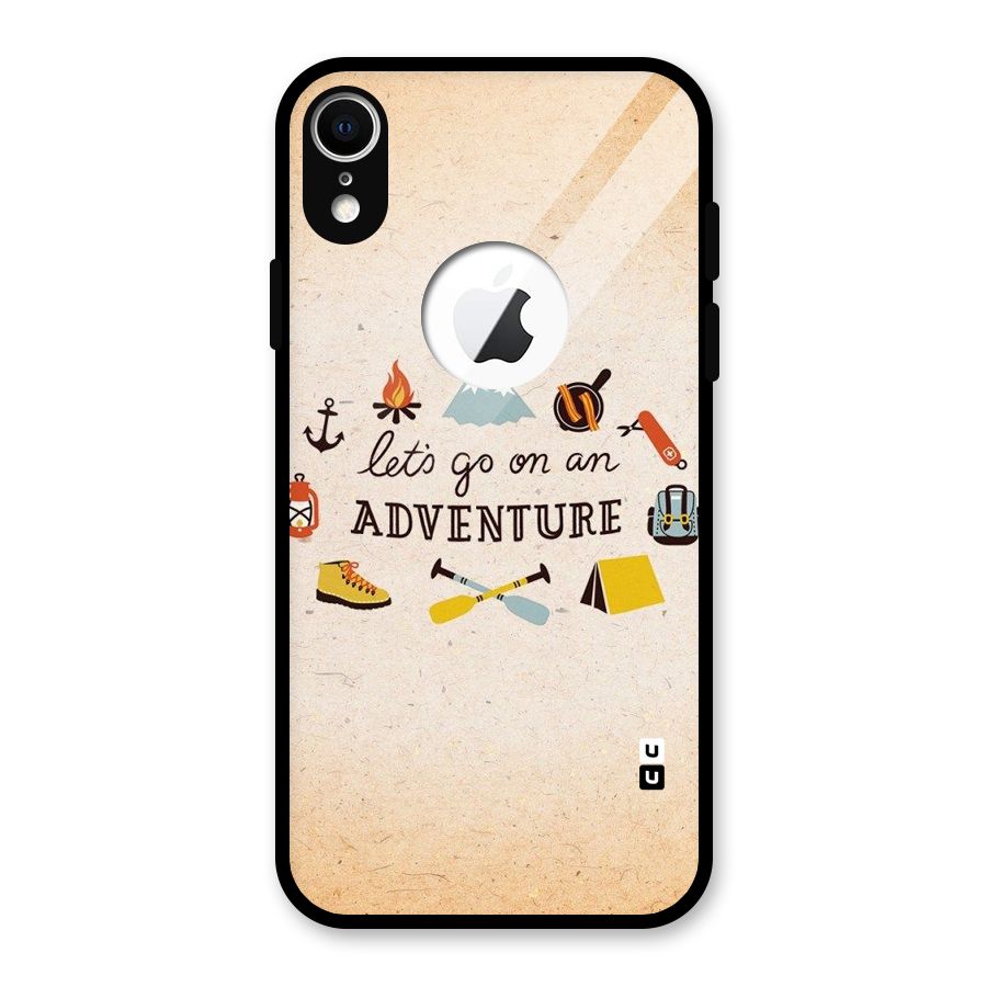 Lets Adventure Life Glass Back Case for iPhone XR Logo Cut