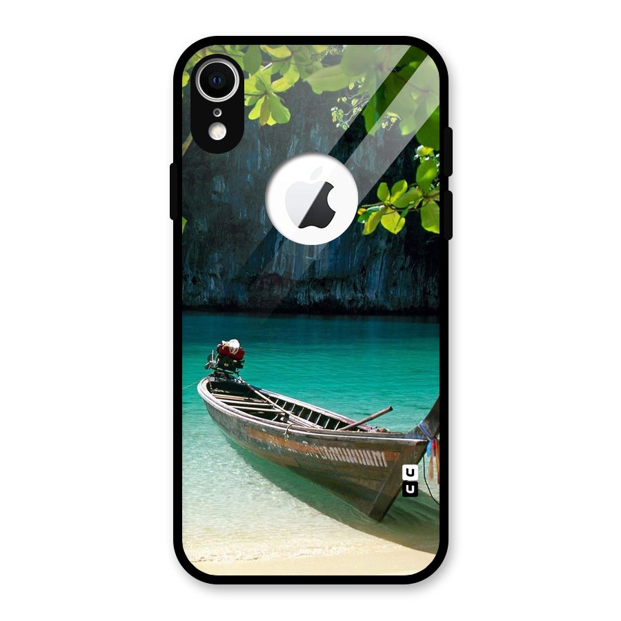 Lets Cross Over Glass Back Case for iPhone XR Logo Cut