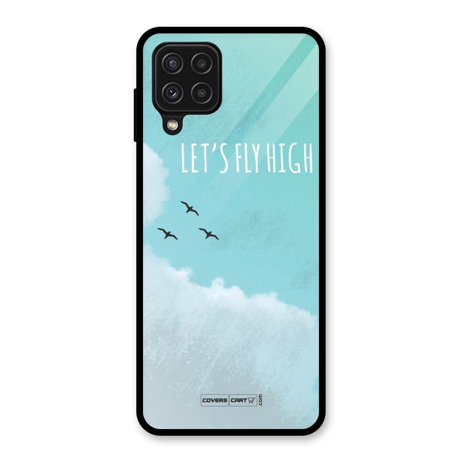 Lets Fly High Glass Back Case for Galaxy A22 4G