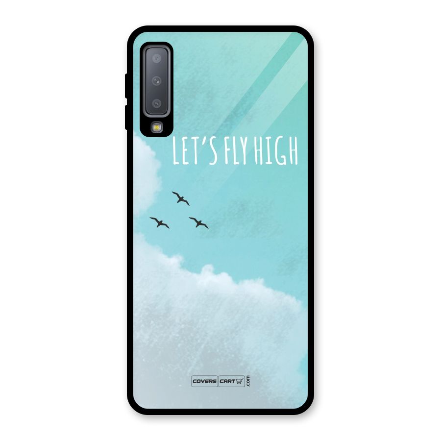 Lets Fly High Glass Back Case for Galaxy A7 (2018)