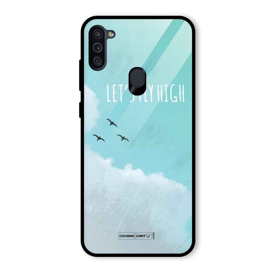 Lets Fly High Glass Back Case for Galaxy M11