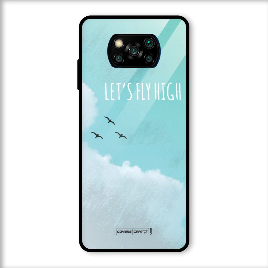 Lets Fly High Glass Back Case for Poco X3